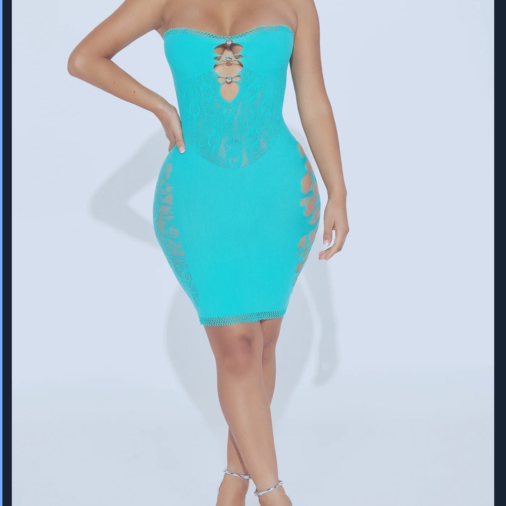 Fashion nova Katarina mini dress Turquoise
